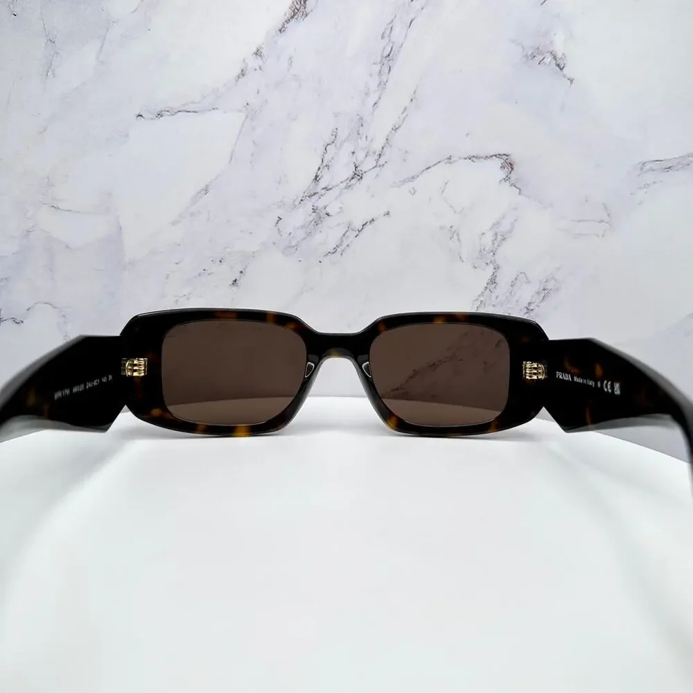 PRADA Sunglasses New Brown Tortoise Acetate PR 17WS Symbole Logo Italy Authentic